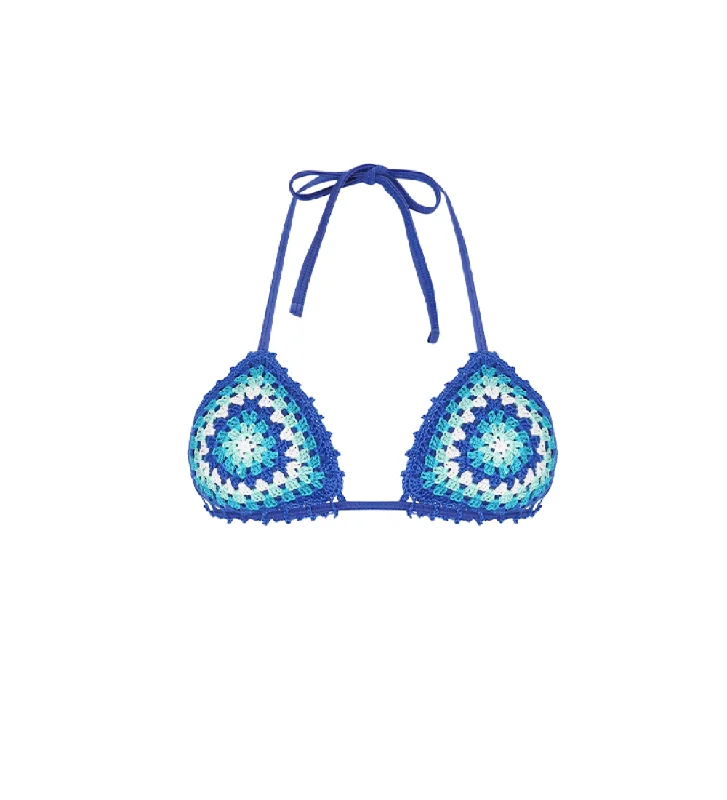 Cuba Blue Crochet Bikini Top