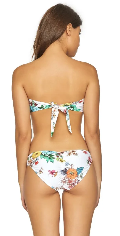 PilyQ Floral Basic Ruched Full Coverage Bikini Bottom