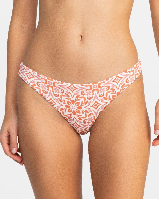 Fresco Tile Cheeky Bikini Bottom - Cloud Dancer Fresco Tile