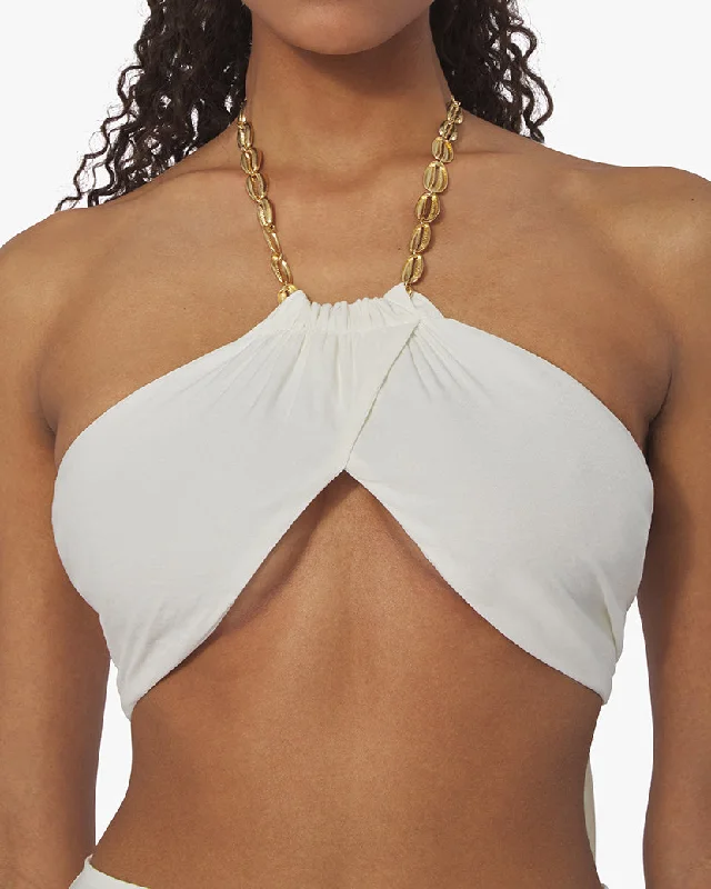 Bandana Wrap Linen Halter Top