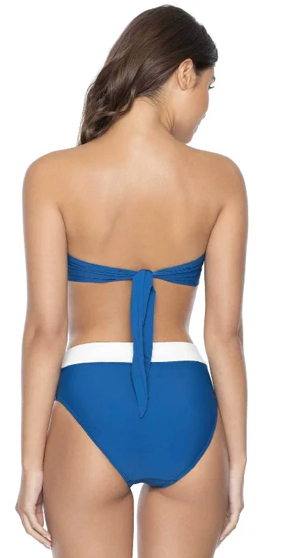 PilyQ Island Blue High Waist Full Bikini Bottom