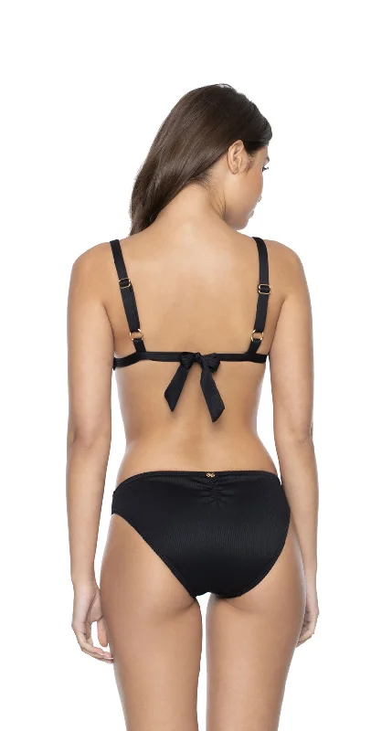 PilyQ Black Pearl Basic Full Bikini Bottom