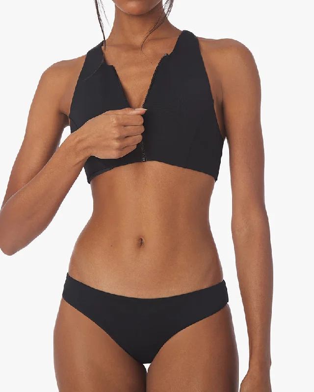 Zip Front Racerback Bikini Top