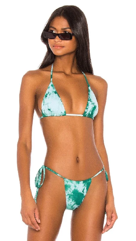 Frankies Bikinis Tasha Bikini Top Emerald Tie Dye