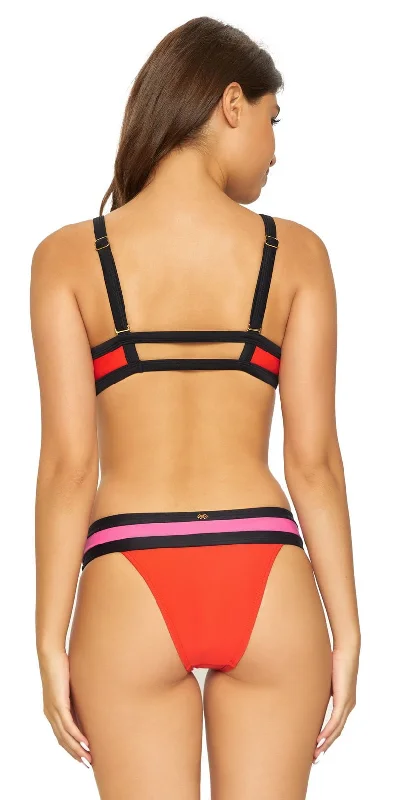 PilyQ Lust Banded Color Block Teeny Cut Bikini Bottom