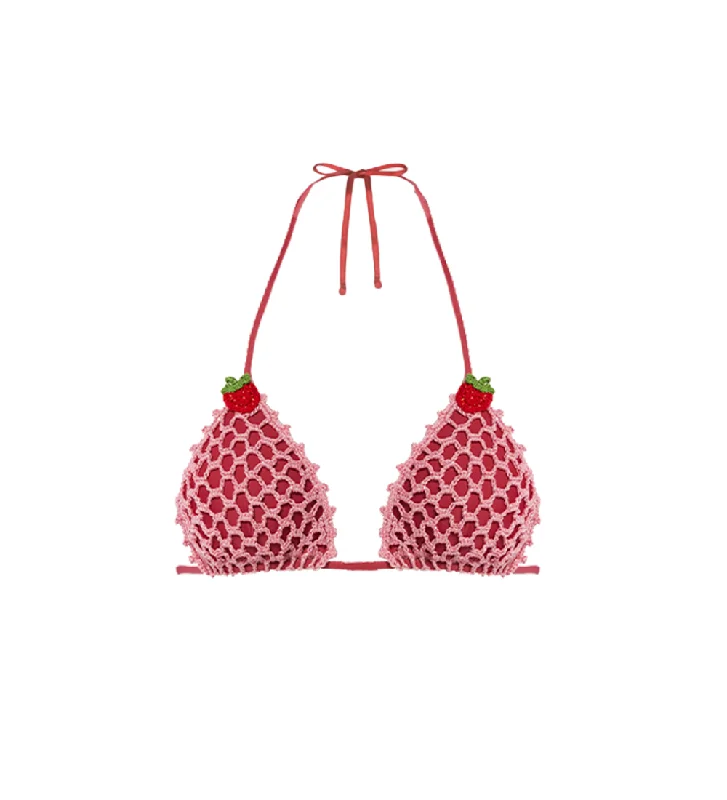 Missy Strawberry Mesh Bikini Top