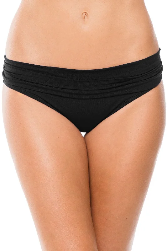 La Blanca Black Shirred Band Hipster Bottom