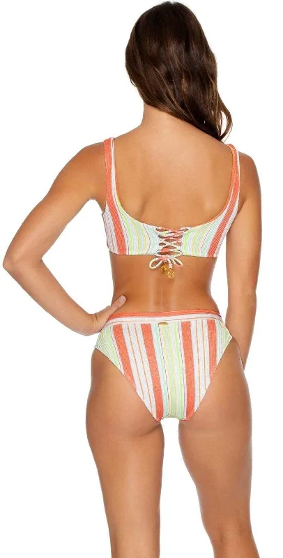 Luli Fama Playtime High Leg Banded Waist Bikini Bottom