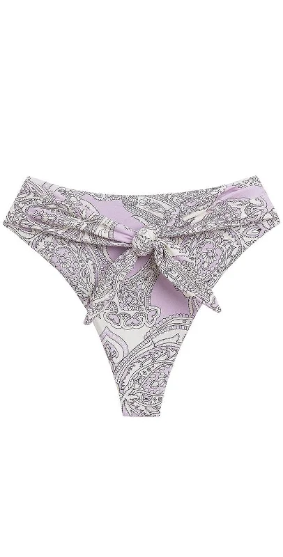 Montce Swim Paula Lilac Paisley Tie-Up Bikini Bottom