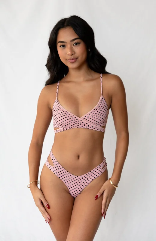 80’s Muse Rosewater Dots Double Strap Bikini Bottom