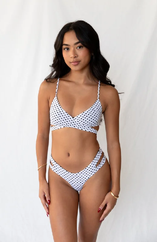 80’s Muse Noir and Blanc Double Strap Bikini Bottom