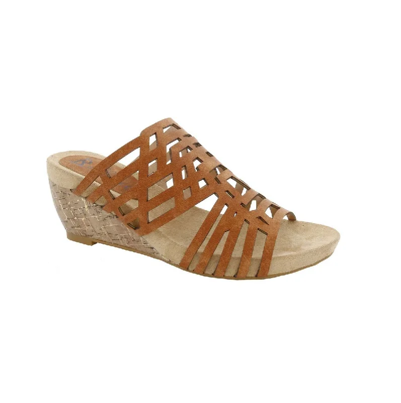 Bellini Pretty Women Wedge Sandals In Tan Faux Nubuck