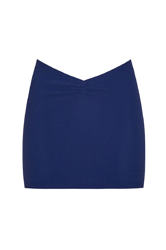 xebe skirt in indigo eco terry