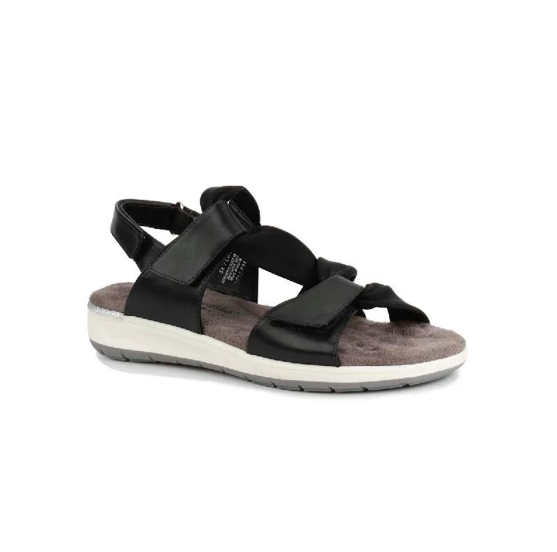 Walking Cradles Wc Skylar Ii Women Straps Sandal In Black Nubuck/stretch