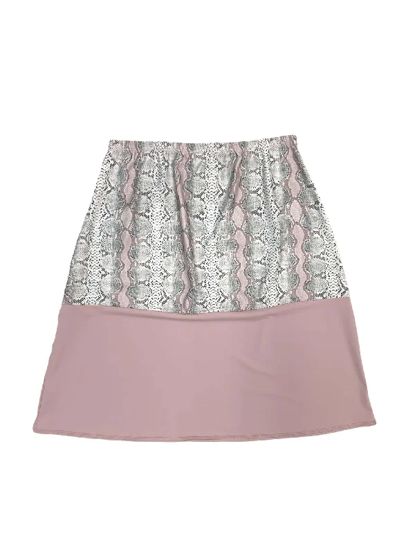 Pink Snakeskin Half & Half A-line Skirt