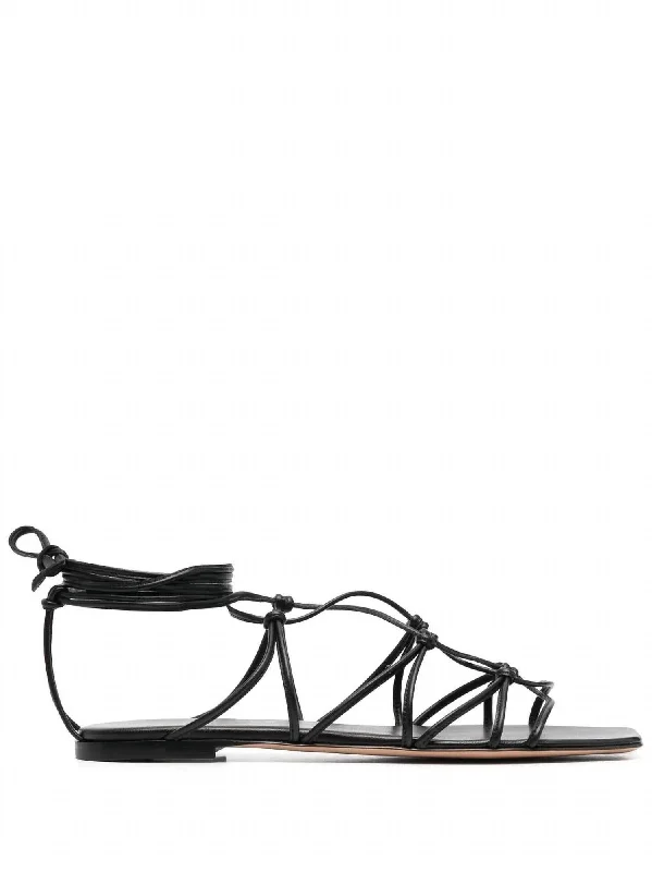 Minas 05 Lace-Up Sandals In Black