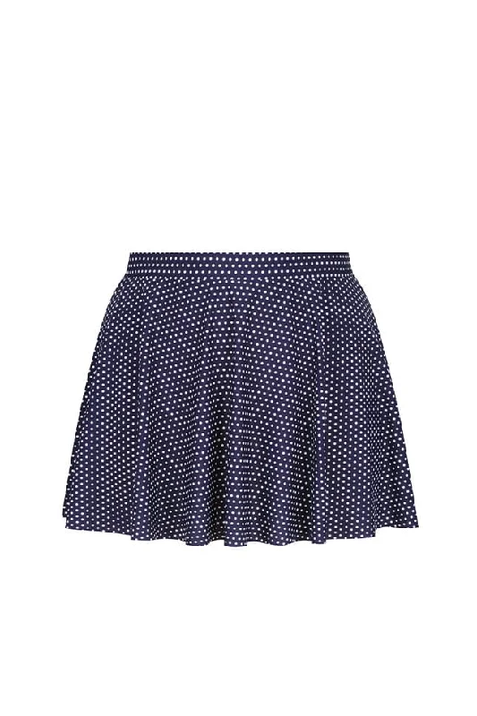 Navy and White Dots Skater Skirt