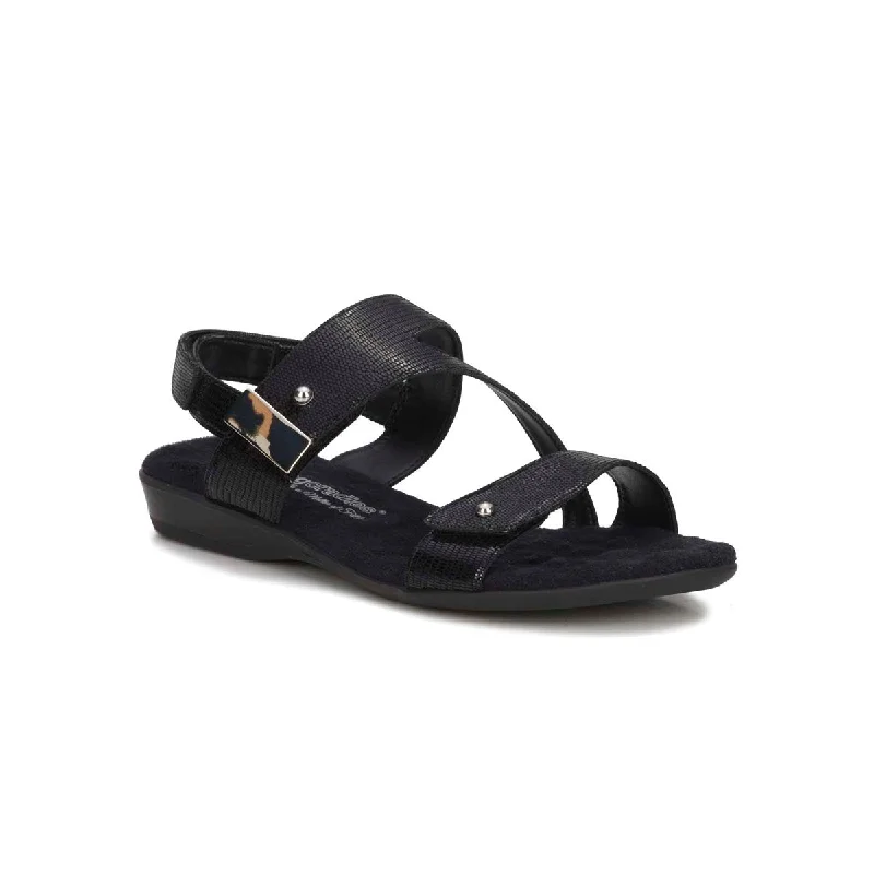 Walking Cradles Chloe Women Sandal In Black Patent Lizard Print