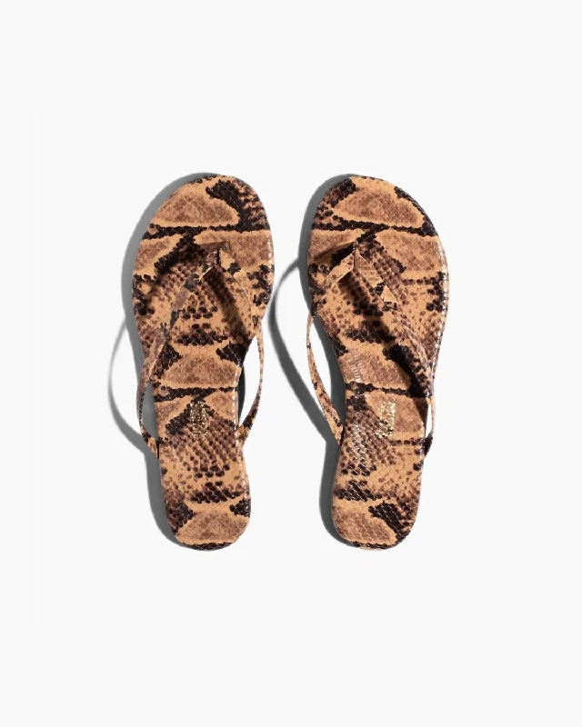 Women's Lily Vegan Animal Sandal In Coco Snake