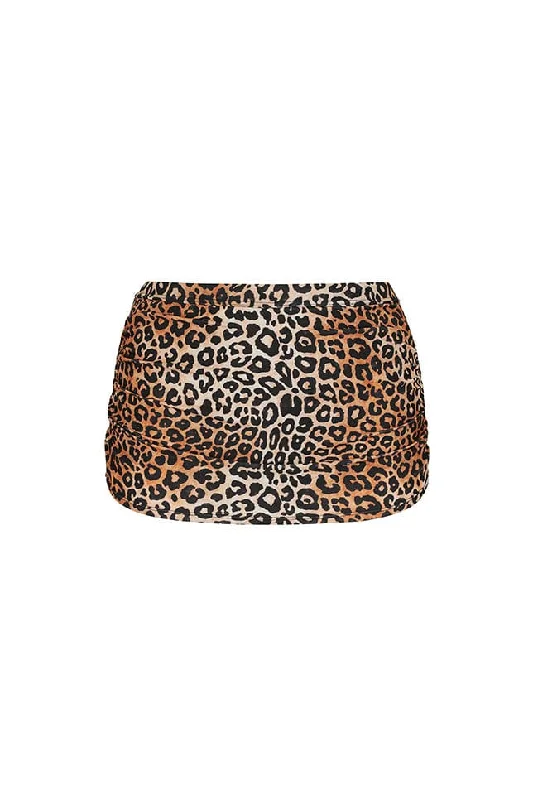 Leopard Sustainable Retro Skirted Bikini Bottoms