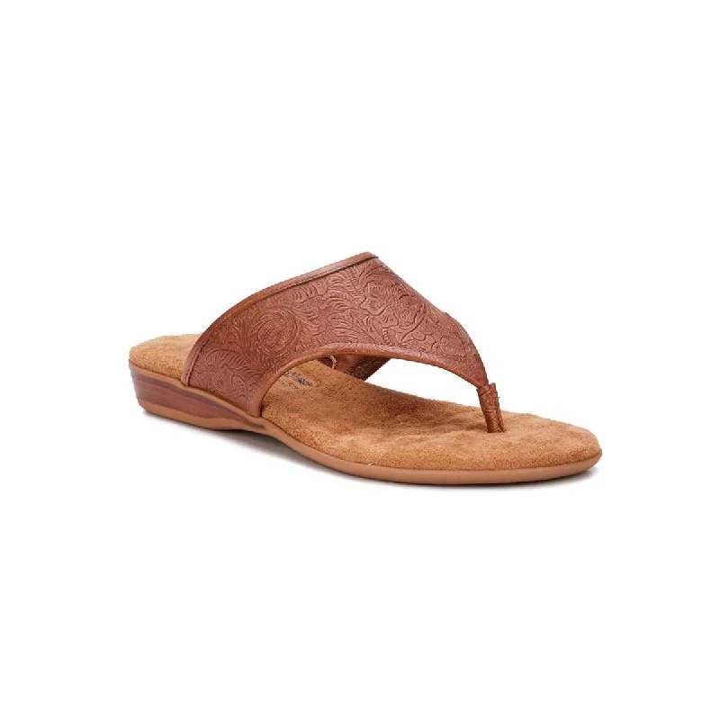 Walking Cradles Wc Nella Ii Women Flip-flop Sandals In Tan Tooled Leather