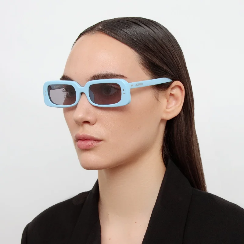 Azzurro Rectangular Sunglasses in Light Blue