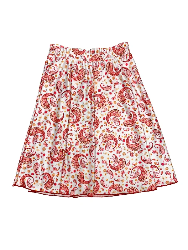 Teen Paisley Print Flairy Swim Skirt