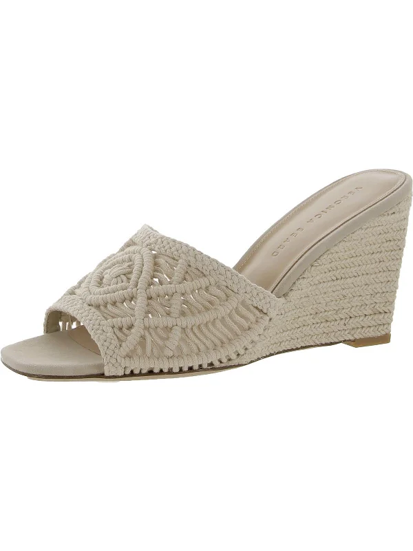 Ezrah Womens Macrame Espadrille Wedge Sandals