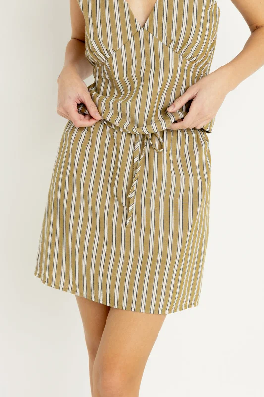 Lenny Drawcord Skirt Olive