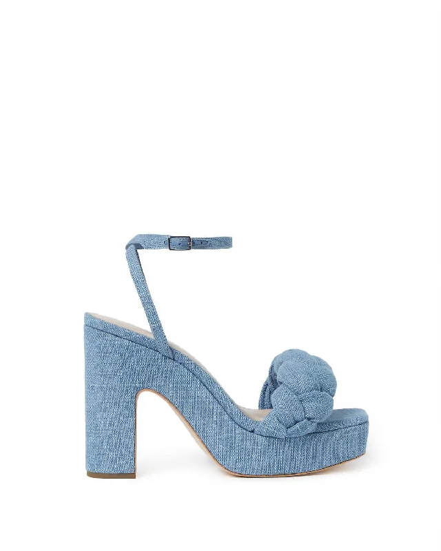 Fae With Braid Platform Sandal In Blue