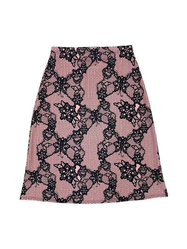 Pink Lace A-Line Swim Skirt