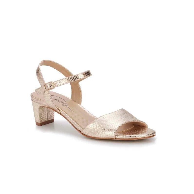 Ros Hommerson Lydia Women Adjustable Buckle Strap Sandal In Gold Cork