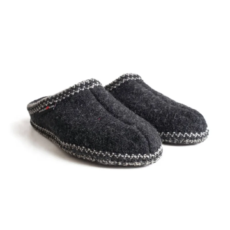 Unisex As Wool Slipper In Charcoal