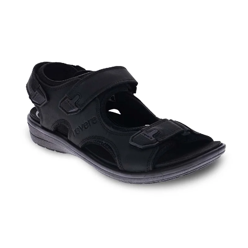 Revere Montana 2 Men Sandals In Oiled Black