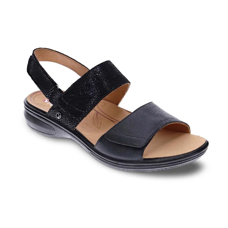 Revere Como Women Sandals In Black Lizard