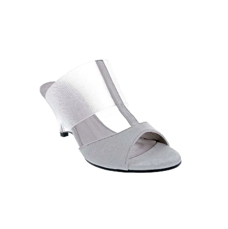 Bellini Iran Women T-strap Sandals In Lucite/grey Microsuede