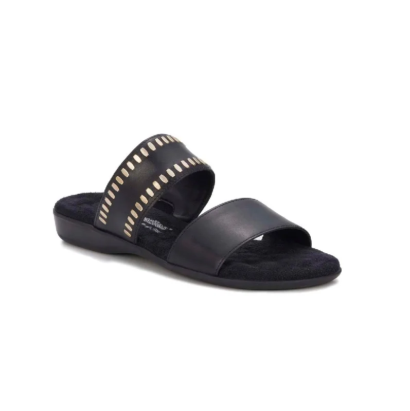 Walking Cradles Wc Camilla Women Slip-on Sandal In Black Soft Antando Leather