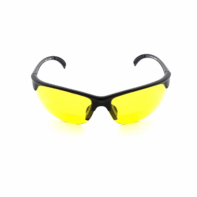 Bone Yard Half Frame Yellow Lens Bifocal Glasses For Shooting, Hunting, and Driving.