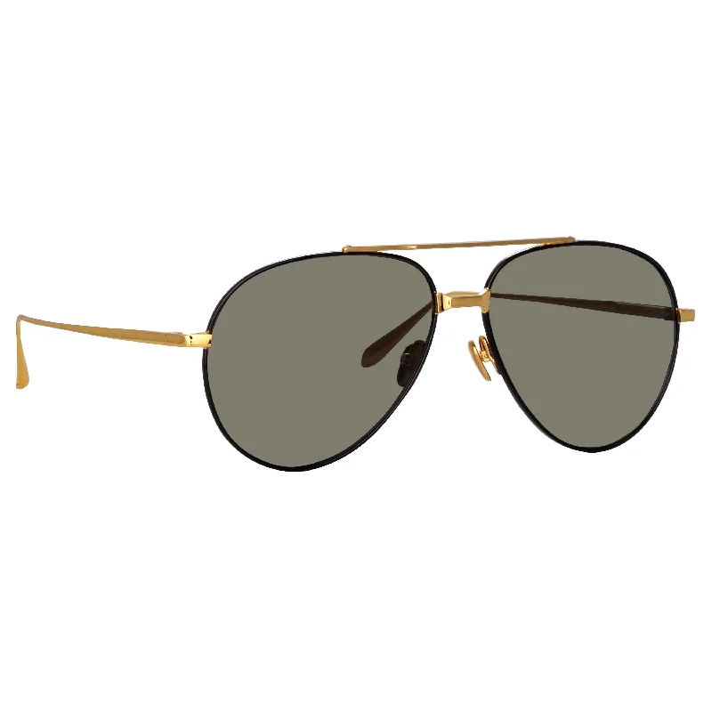 Men's Marcelo Sunglasses in Black and Yellow Gold