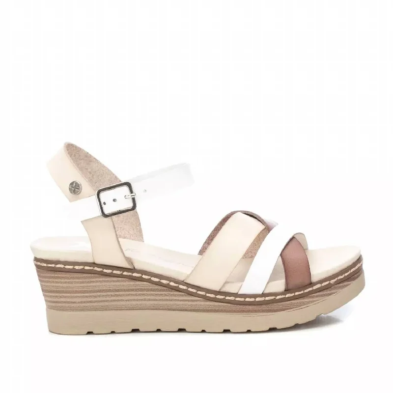 Women's Wedge Strappy Sandals In White