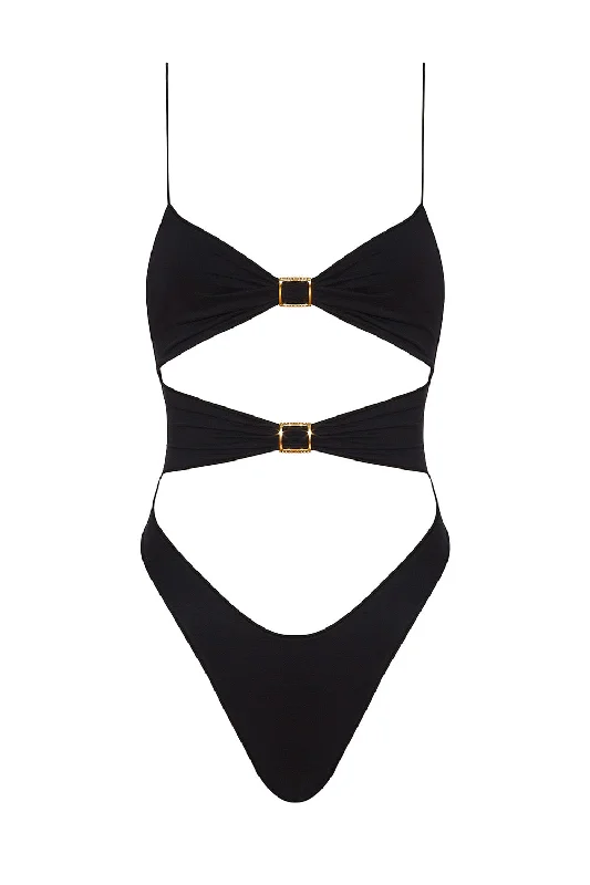 high twist one piece in black terra