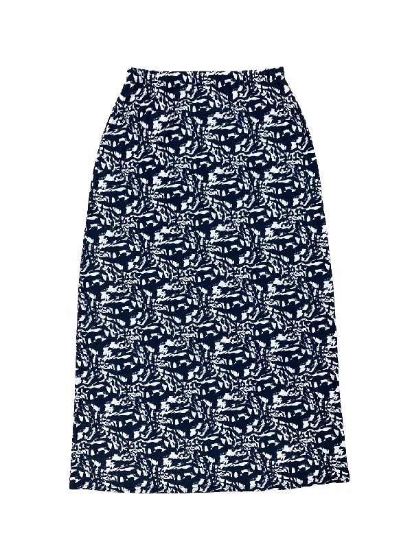 Navy Abstract Maxi Swim Skirt