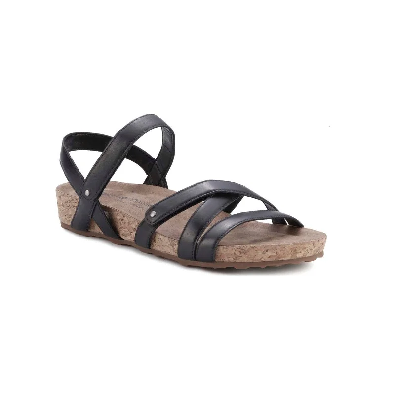 Walking Cradles Wc Pool Women Strappy Sandal In Black Soft Atanado Leather