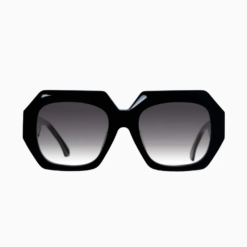 Gloss Black w. Silver Metal Trim / Black Gradient Lens