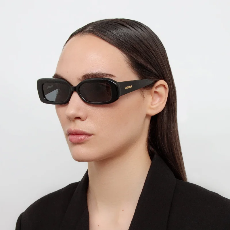 Rond Rectangular Sunglasses in Black