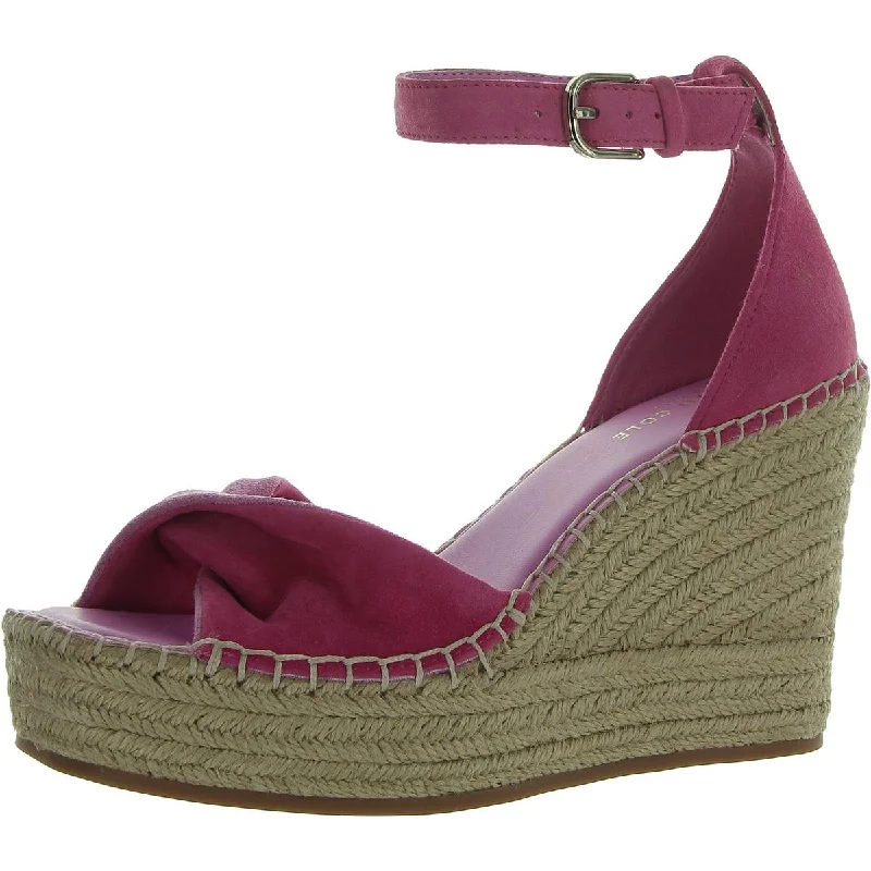 Womens Suede Open Toe Wedge Sandals