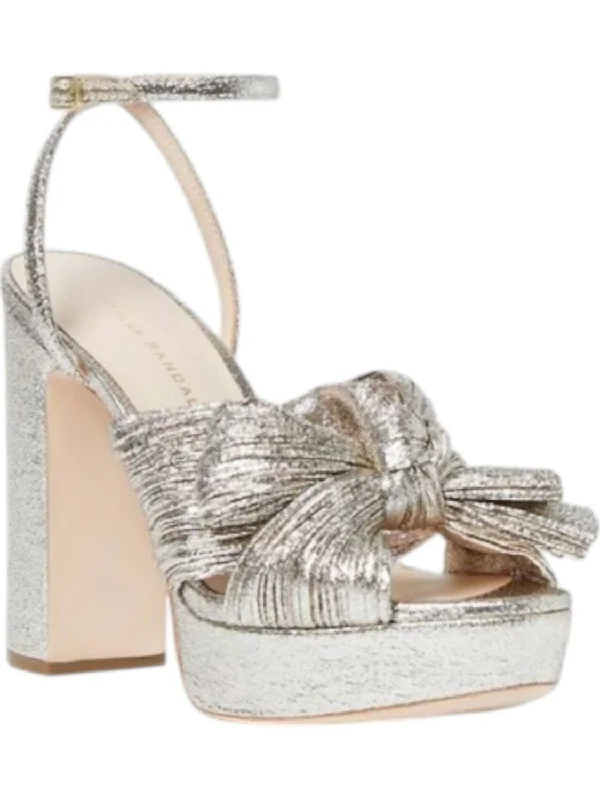 Natalia Pleated Platform Sandal In Champagne