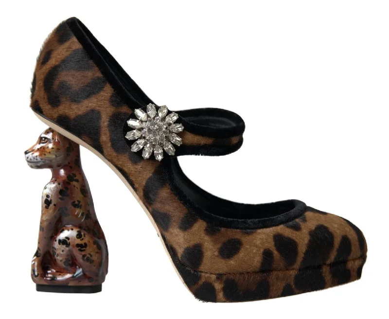 Dolce & Gabbana Elegant Leopard Heel Pumps for Chic Women's Sophistication