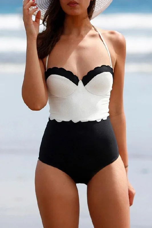 Girly Bandeau One Piece Swimwear