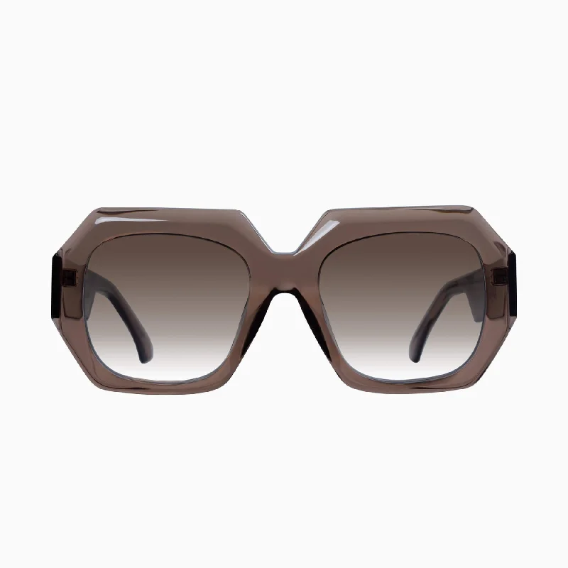 Transparent Mocha w. Gold Metal Trim / Brown Gradient Lens